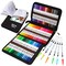60 Colors Art Duo Tip Brush Markers Set, Fine& Brush Tip Artist Drawing Pens Set with Coloring Book, for Adult Sketching Journal Planner School Supplies Gifts